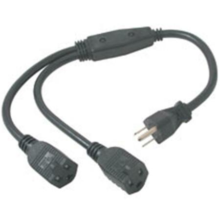 FASTTRACK 1-TO-2 Power Cord Splitter - Black - 14 FA132237